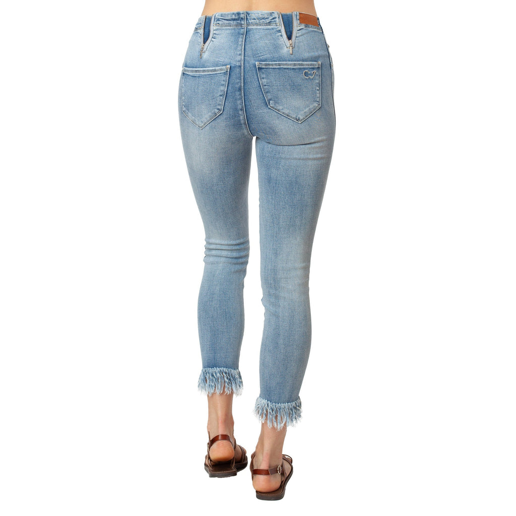 Fashion Style Fringed Leg Jeans