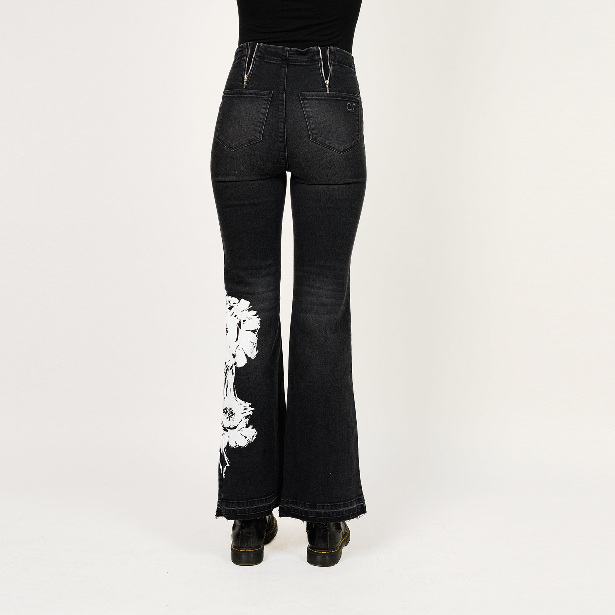 Placement Screen Print Leg Boot Cut