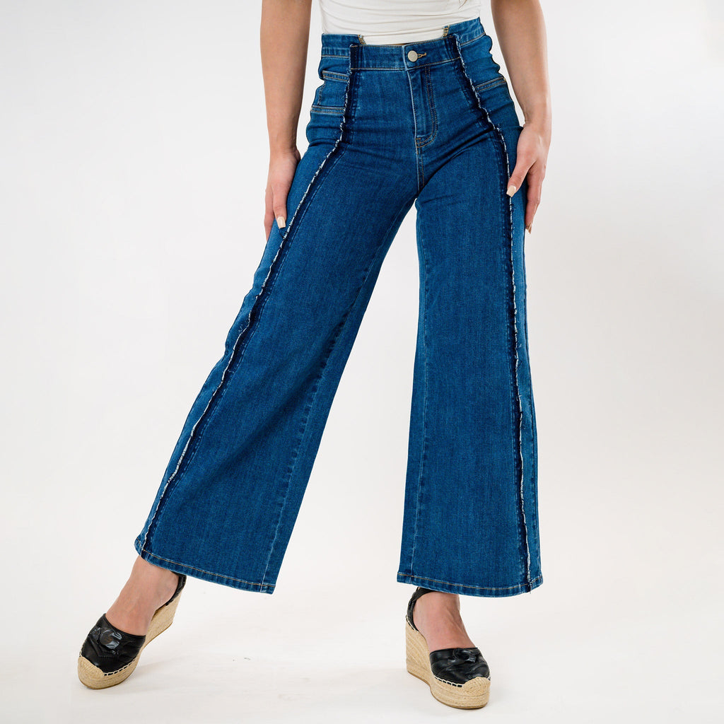 Hi-low waist cropped palazzo