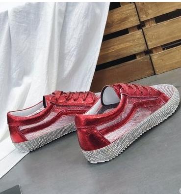 Women's Golden Silver Bling Sneakers - Image 11