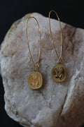 Gold Bella Rose Dangle Earrings 