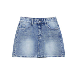 Women’s Light Blue Casual Denim Mini Skirt Street Style - Image 5