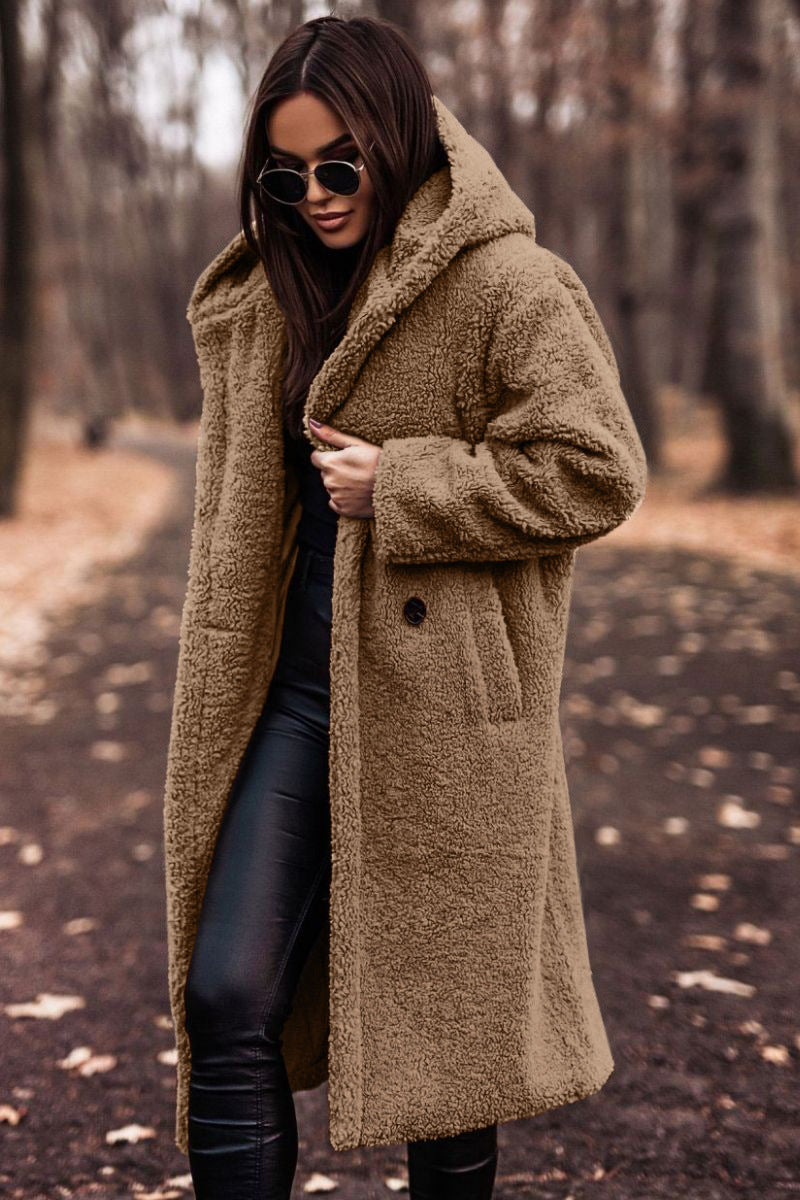 Harajuku Style Long Sleeve Woolen Coat for Women - Cozy & Warm - Image 9