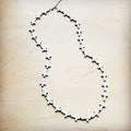 White Turquoise & Wood Beaded Cross Necklace