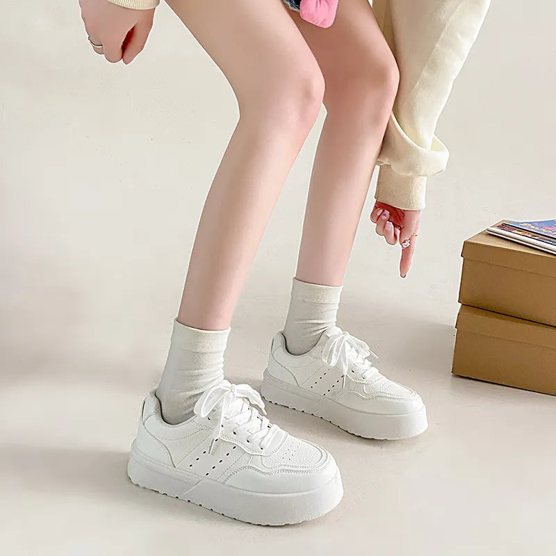 Women's Lace Up Platform Athletic Sneakers Harajuku Style - Image 5