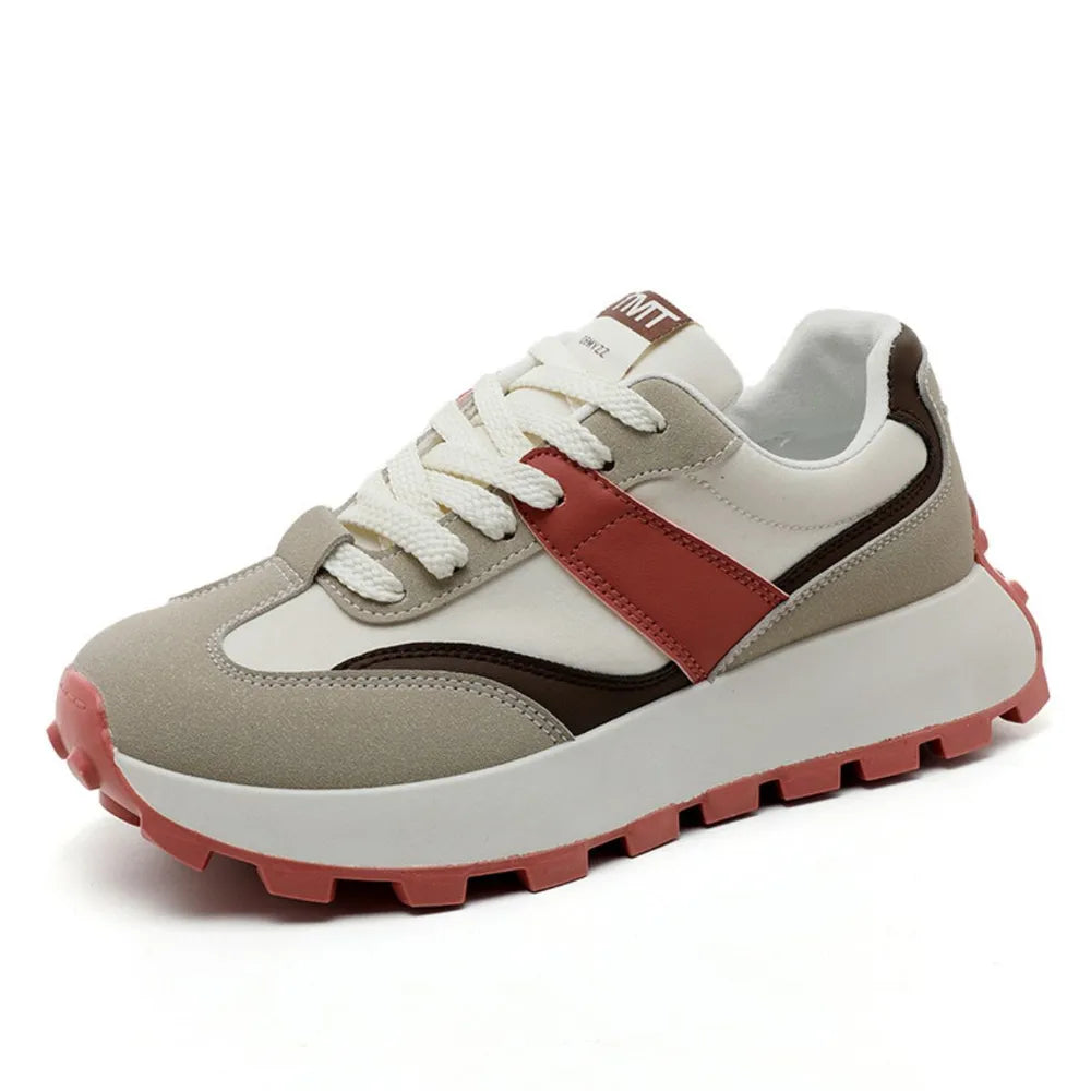 Women's Playful Color Block Round Toe Platform Sneakers - Image 2