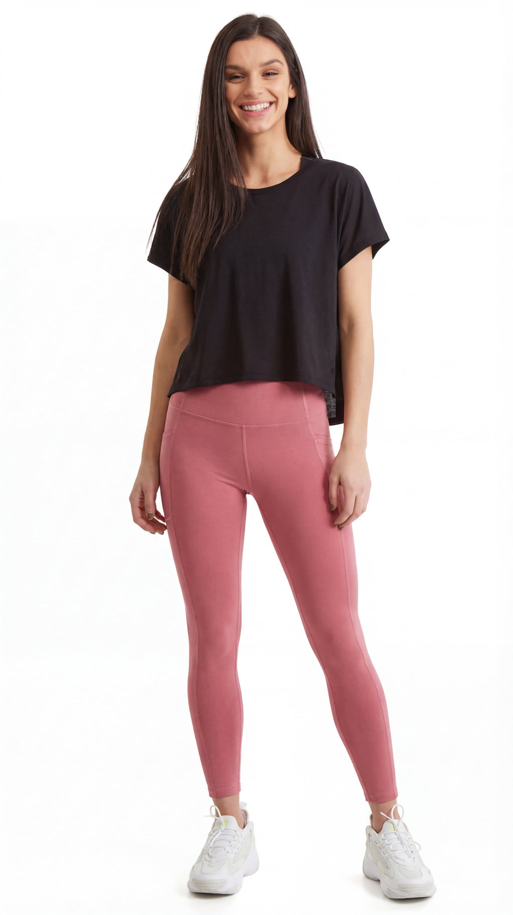 Women's 7/8 High-Rise Leggings with Side Phone Pockets - Athletic