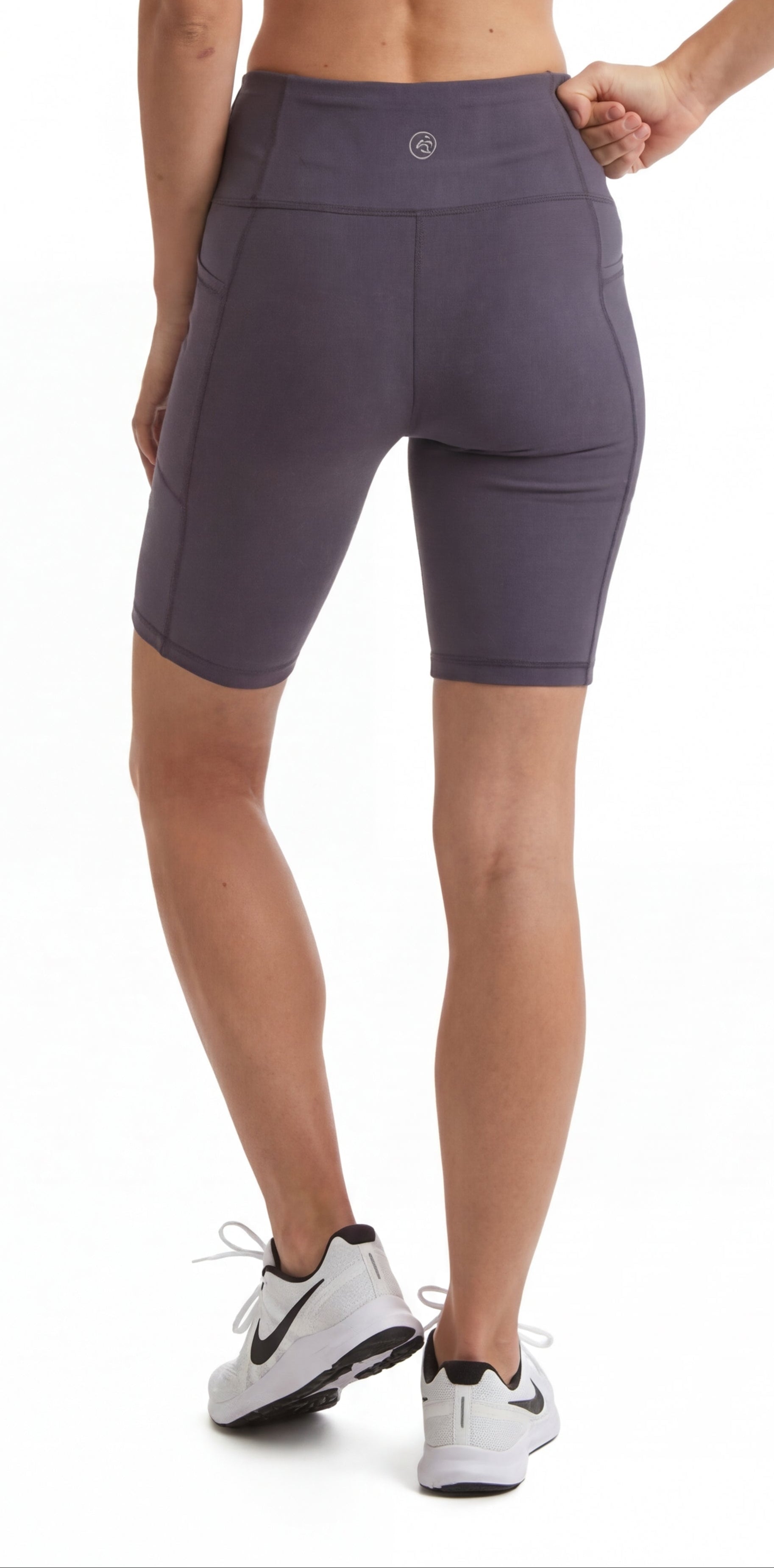 Women's High-Rise Compression Cycling Shorts with Phone Pockets