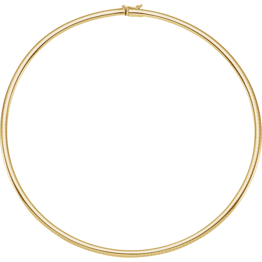 Sillage d’Or 14K Yellow Gold Omega Chain – 4 or 3 mm