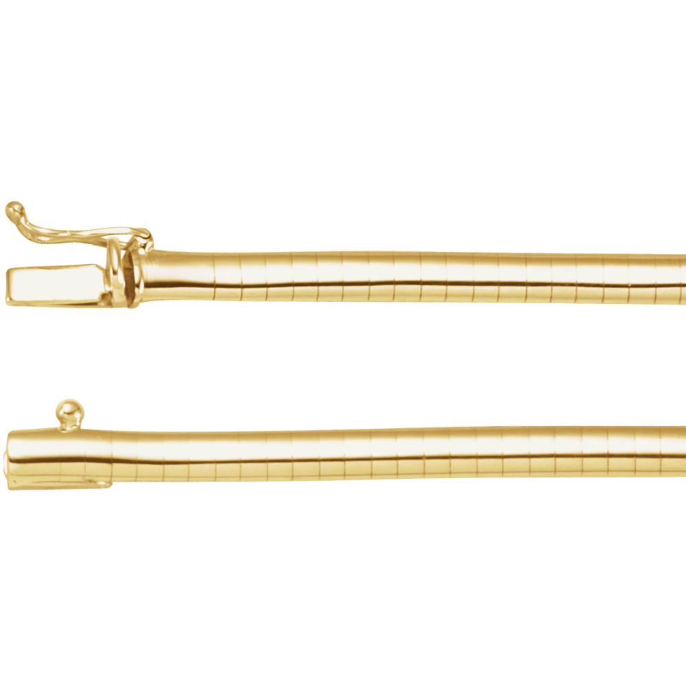 Sillage d’Or 14K Yellow Gold Omega Chain – 4 or 3 mm