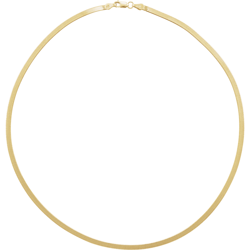 Lame d'Or Collier 2.8mm Herringbone Necklace 14K Yellow Gold