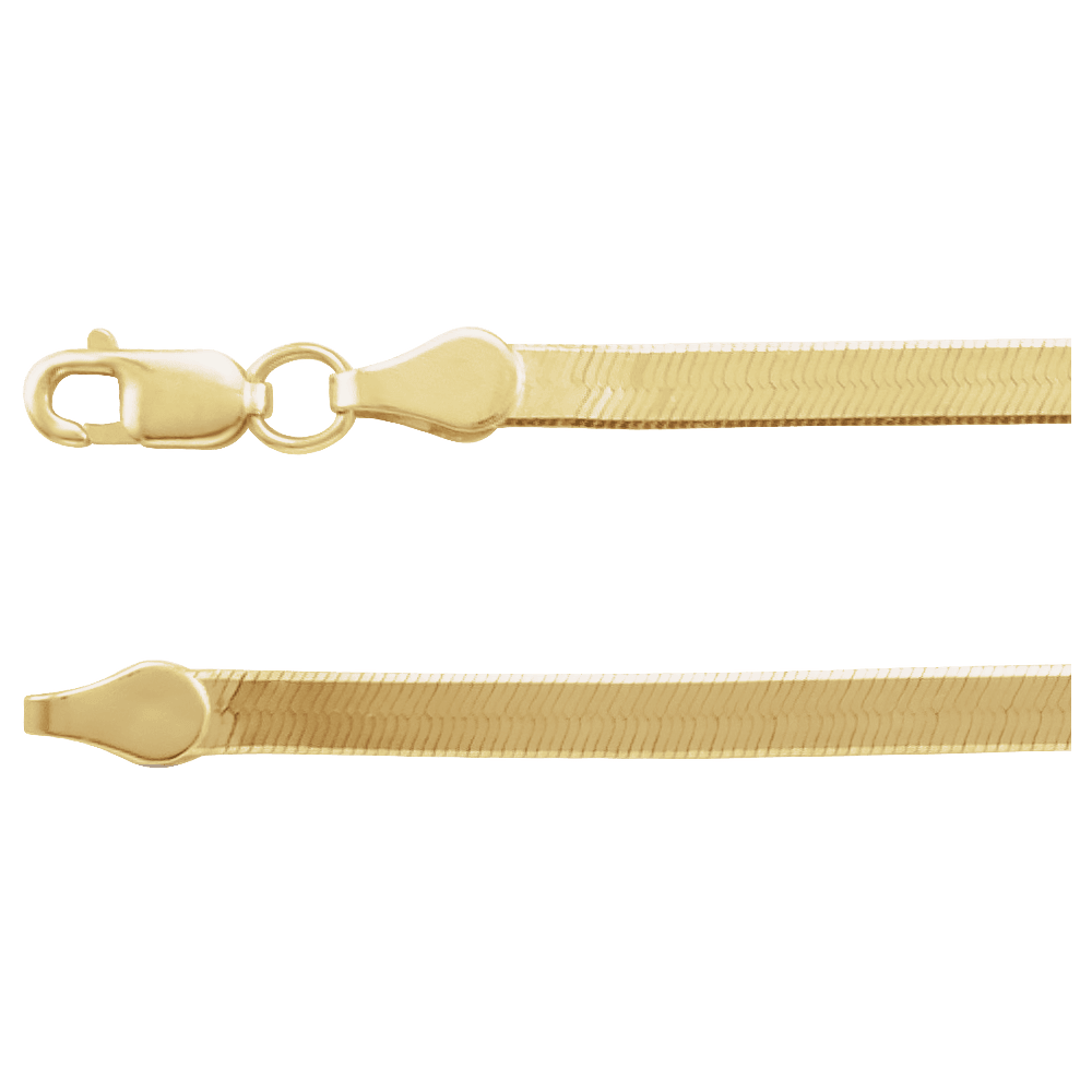 Lame d'Or 2.8mm Herringbone Bracelet in 14K Yellow Gold