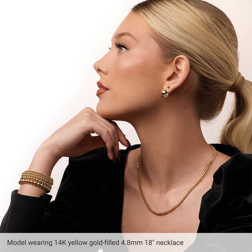 14K Yellow Gold-Filled 4.8mm Curb Chain Necklace