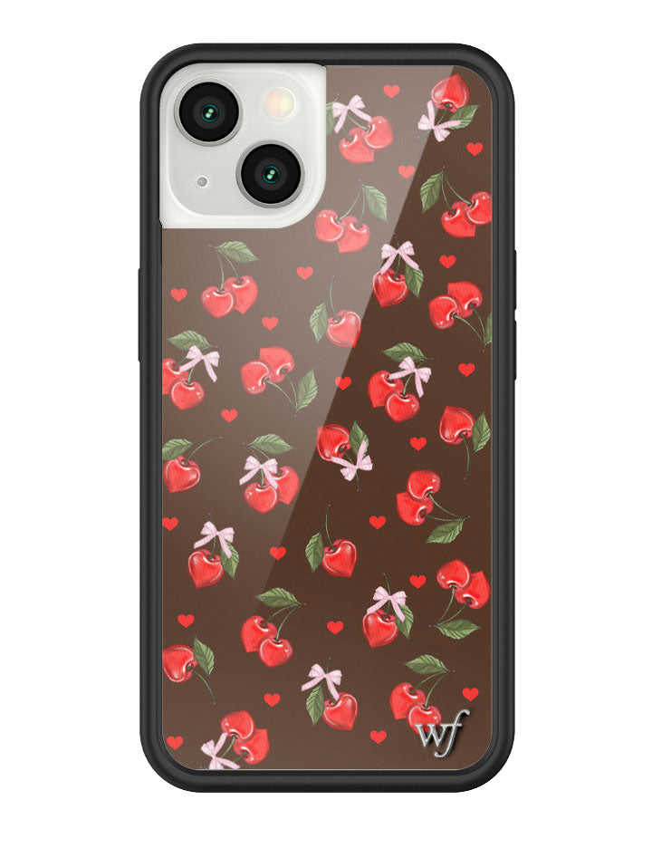 Chocolate Cherries iPhone Case with Pink Bow Details