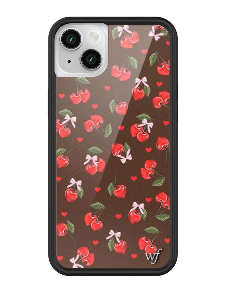 Chocolate Cherries iPhone Case with Pink Bow Details