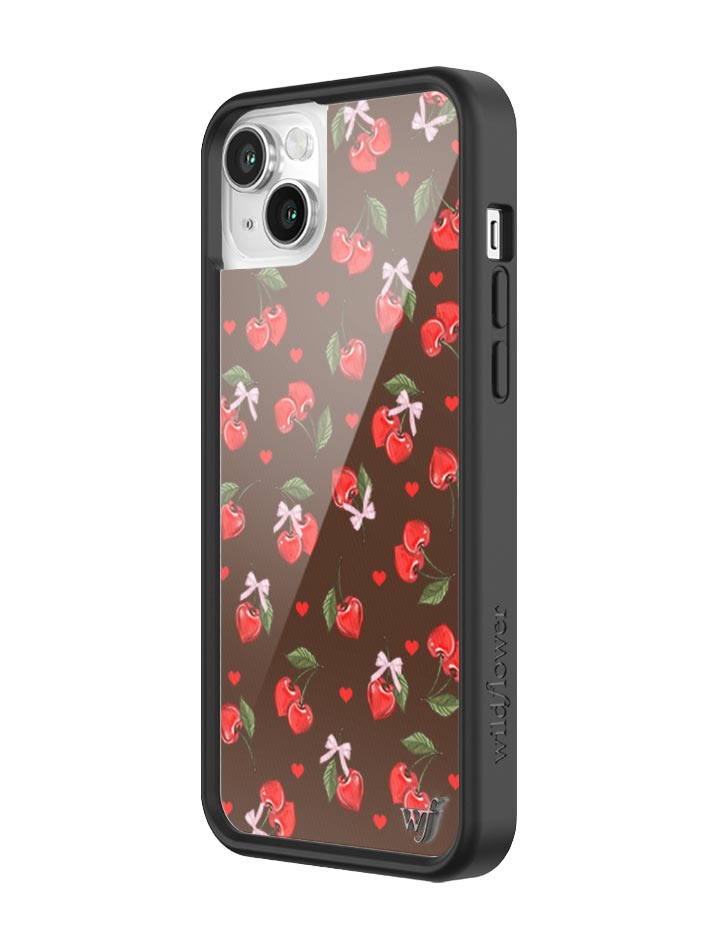Chocolate Cherries iPhone Case with Pink Bow Details