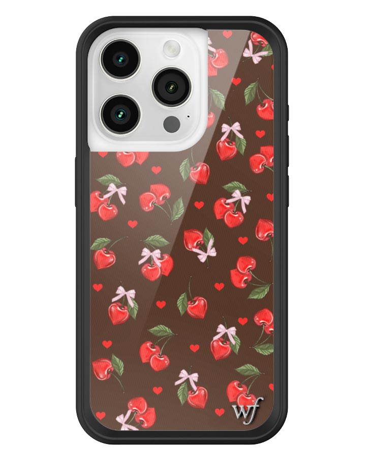 Chocolate Cherries iPhone Case with Pink Bow Details
