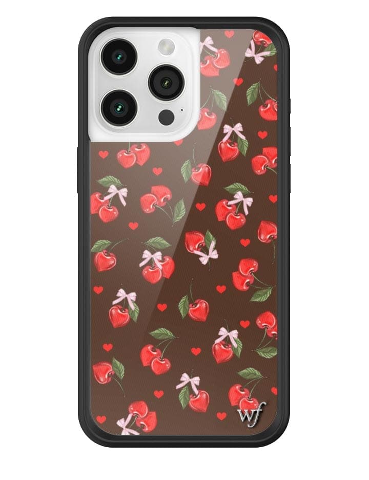 Chocolate Cherries iPhone Case with Pink Bow Details
