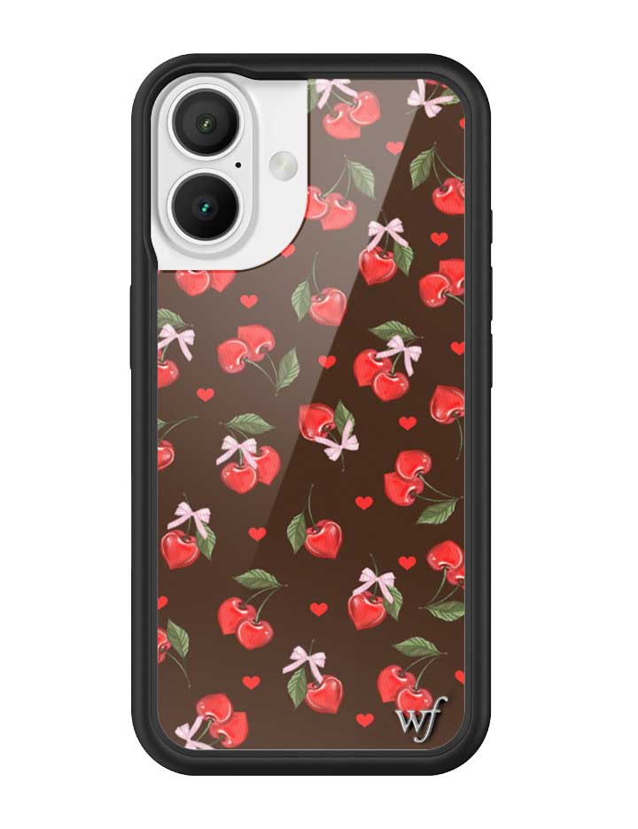 Chocolate Cherries iPhone Case with Pink Bow Details