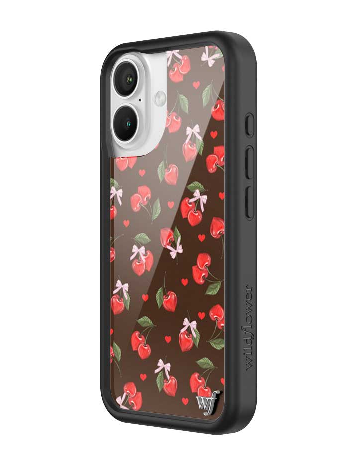 Chocolate Cherries iPhone Case with Pink Bow Details