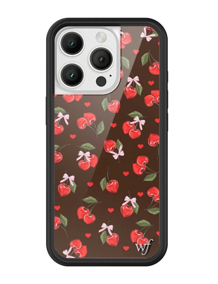 Chocolate Cherries iPhone Case with Pink Bow Details