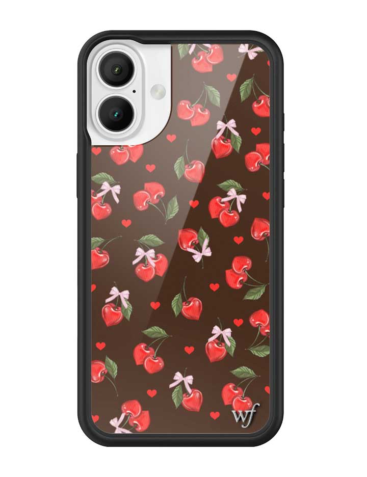 Chocolate Cherries iPhone Case with Pink Bow Details