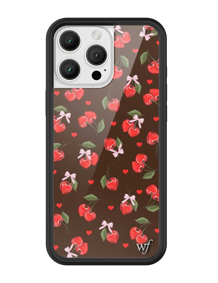 Chocolate Cherries iPhone Case with Pink Bow Details
