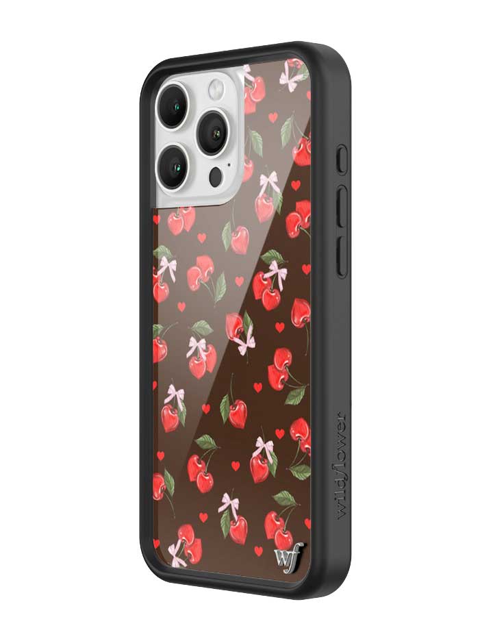Chocolate Cherries iPhone Case with Pink Bow Details