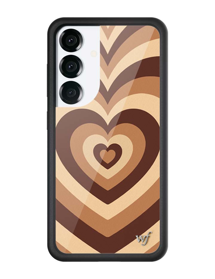 Latte Love Mocha Heart Print Samsung Galaxy Phone Case - Image 7
