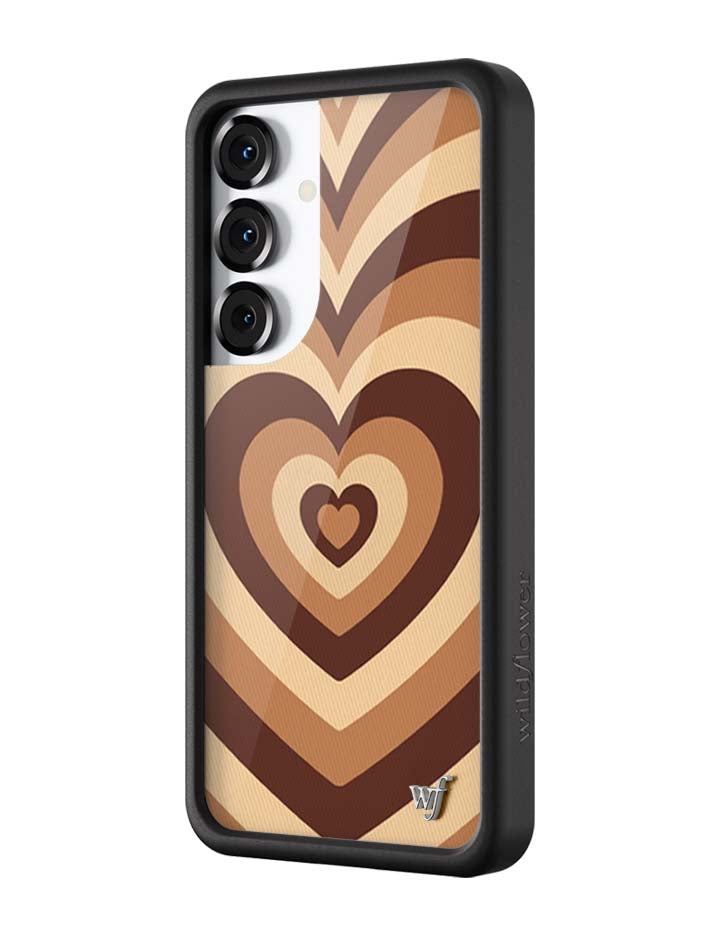 Latte Love Mocha Heart Print Samsung Galaxy Phone Case - Image 8