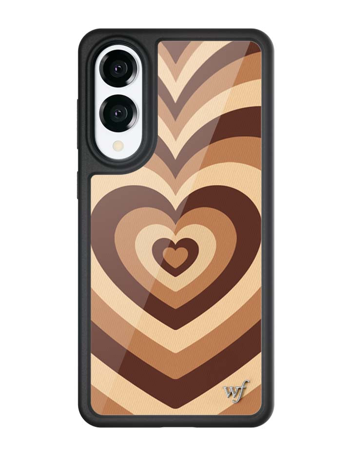 Latte Love Mocha Heart Print Samsung Galaxy Phone Case - Image 3