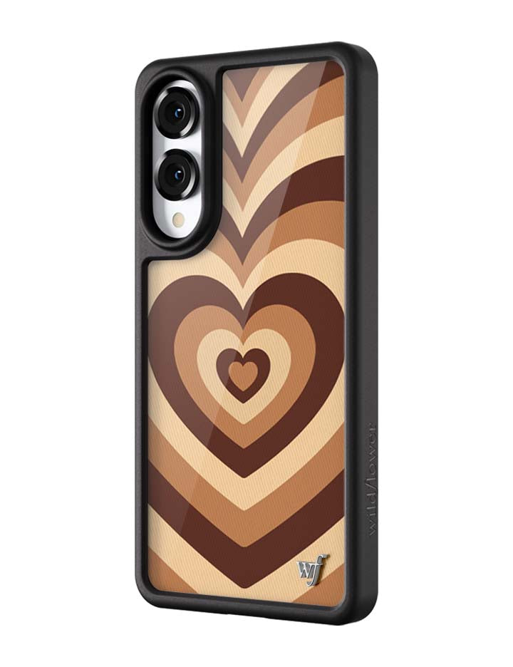 Latte Love Mocha Heart Print Samsung Galaxy Phone Case - Image 4