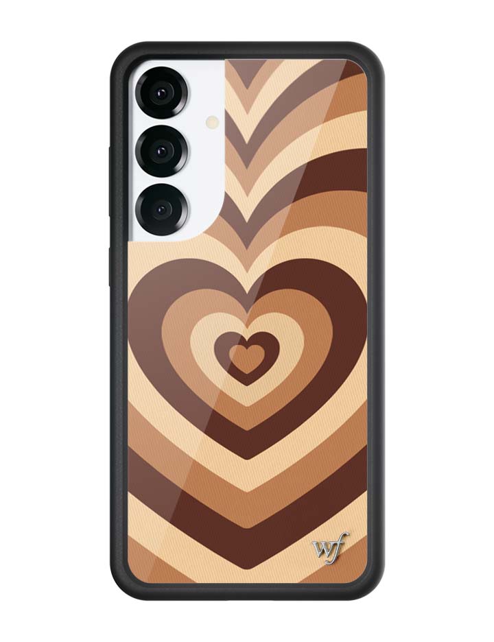 Latte Love Mocha Heart Print Samsung Galaxy Phone Case - Image 5