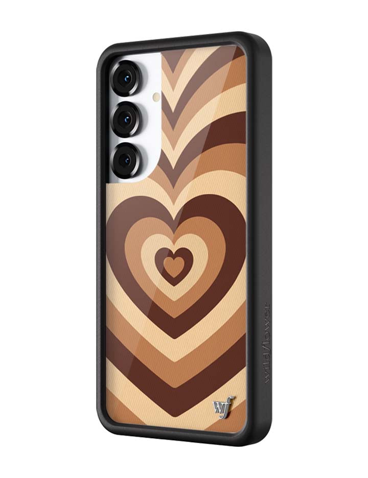 Latte Love Mocha Heart Print Samsung Galaxy Phone Case - Image 6