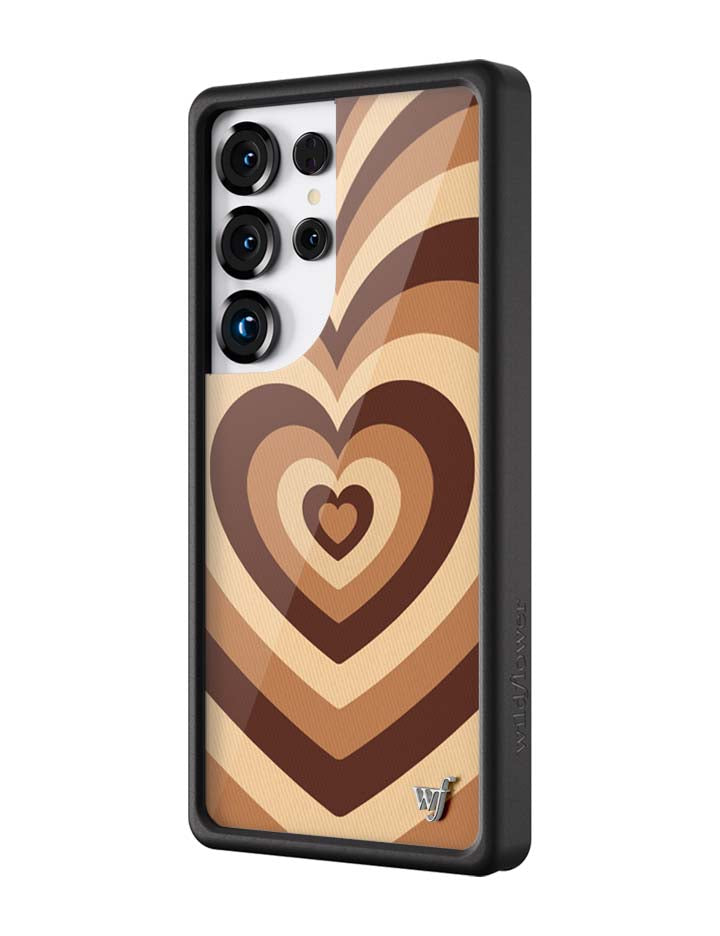 Latte Love Mocha Heart Print Samsung Galaxy Phone Case - Image 2