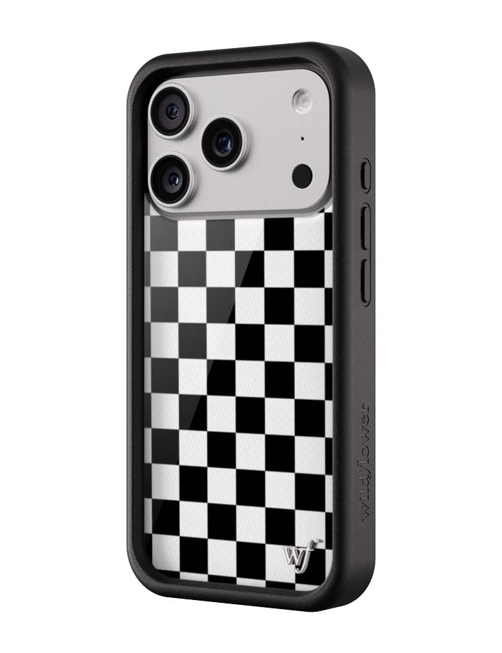 Checkers Black and White iPhone Case Protective Cover - Image 5