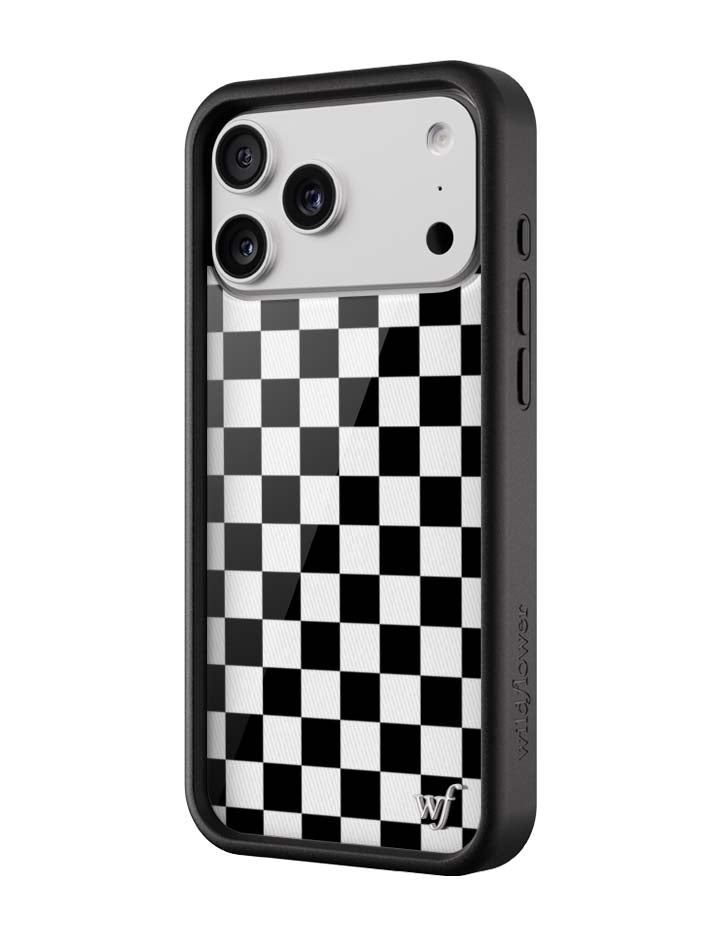 Checkers Black and White iPhone Case Protective Cover - Image 2
