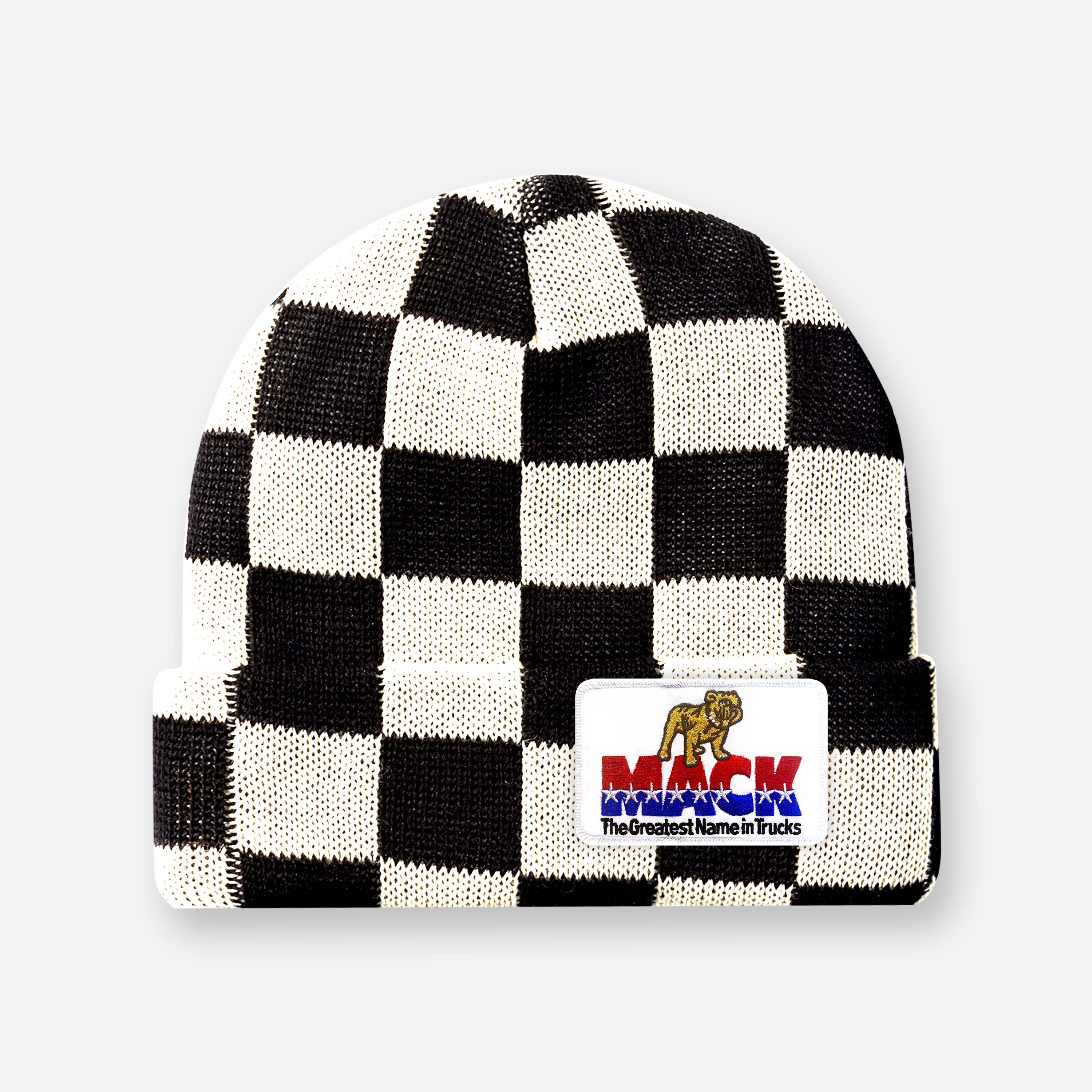 CHECKERBOARD BLACK & WHITE BEANIES
