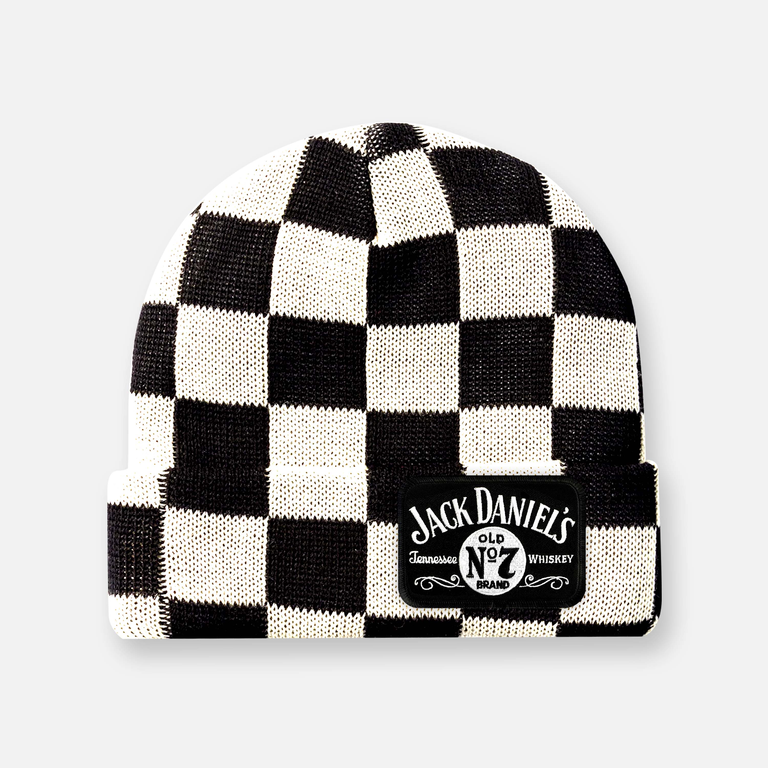 CHECKERBOARD BLACK & WHITE BEANIES