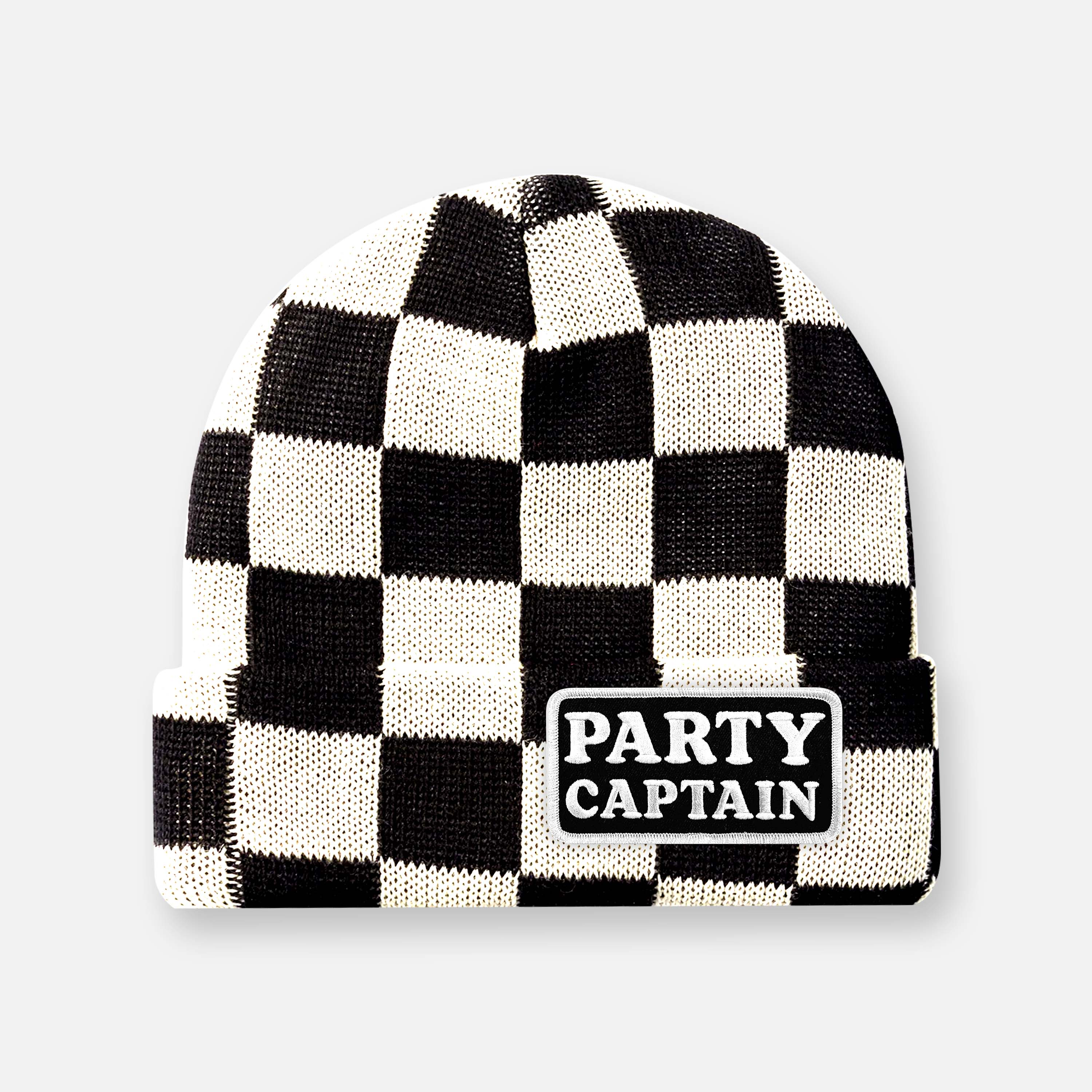 CHECKERBOARD BLACK & WHITE BEANIES