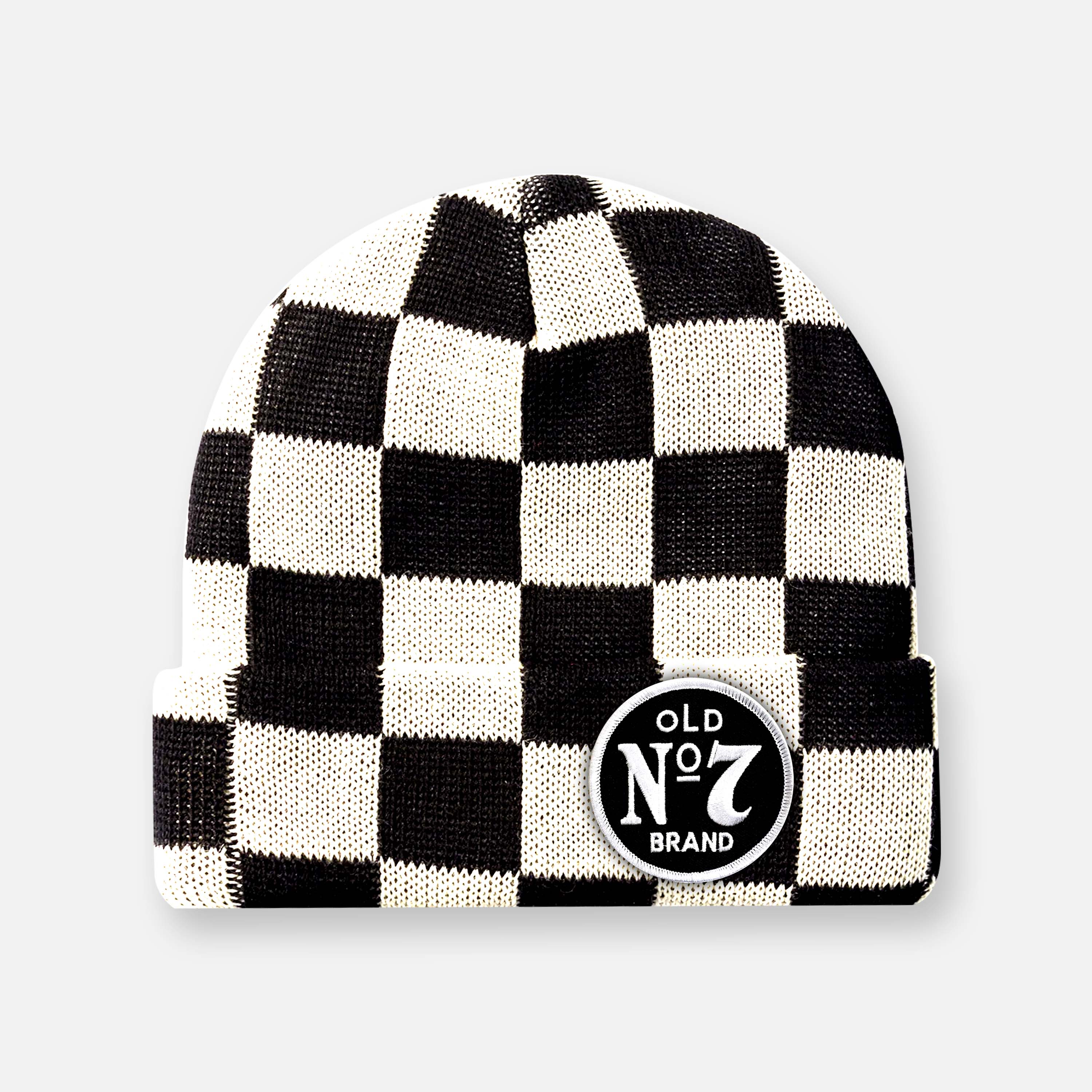 CHECKERBOARD BLACK & WHITE BEANIES