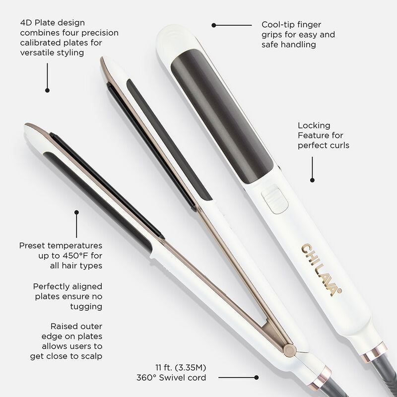 CHI LAVA 4D STYLING IRON 1" - WHITE (#GF8822)