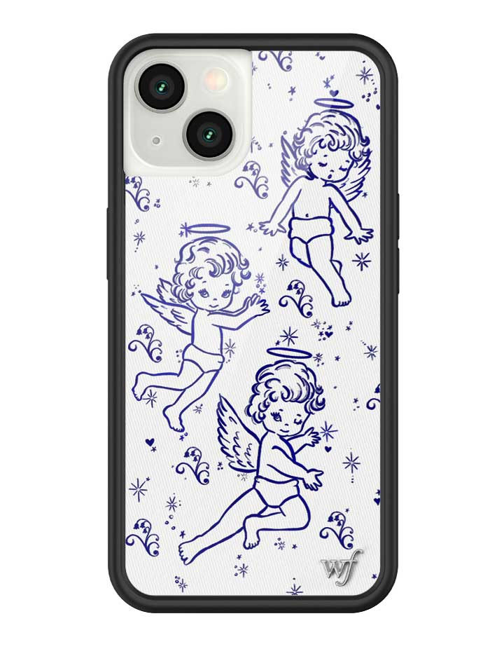 Cherub Print iPhone Case with Midnight Blue Sparkle Details - Image 36