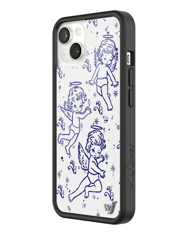 Cherub Print iPhone Case with Midnight Blue Sparkle Details - Image 37