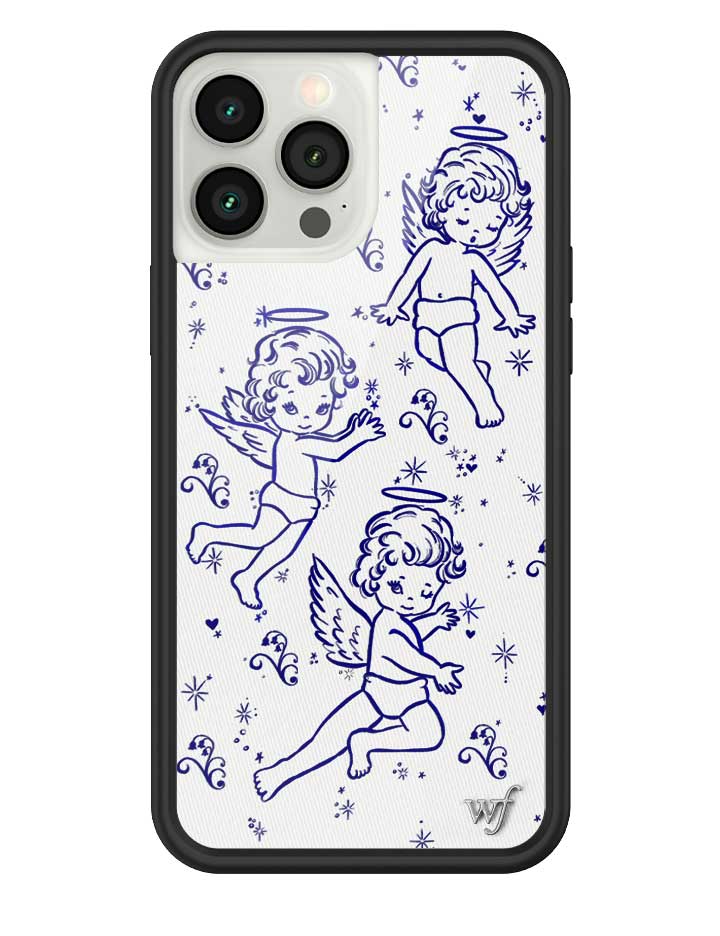 Cherub Print iPhone Case with Midnight Blue Sparkle Details - Image 34