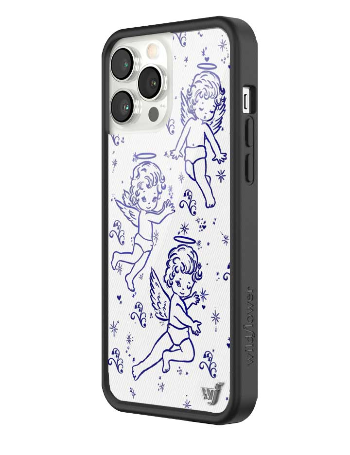 Cherub Print iPhone Case with Midnight Blue Sparkle Details - Image 35