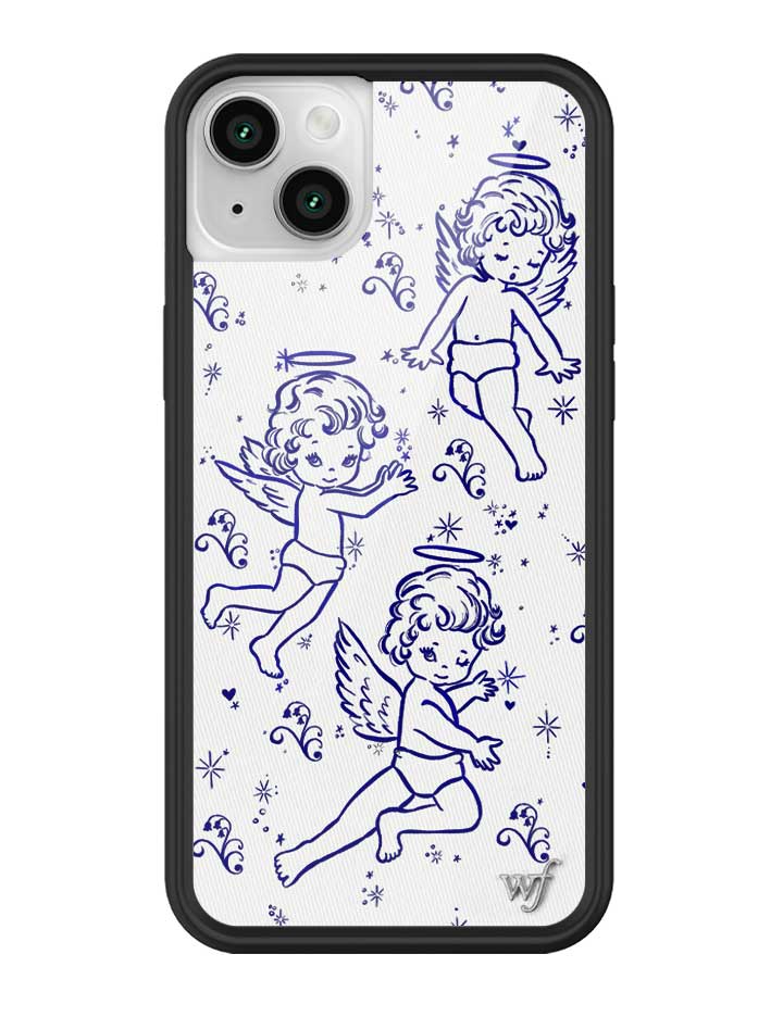 Cherub Print iPhone Case with Midnight Blue Sparkle Details - Image 32