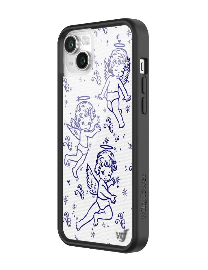 Cherub Print iPhone Case with Midnight Blue Sparkle Details - Image 33