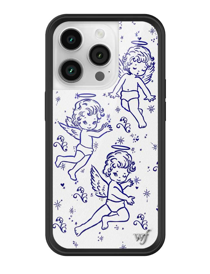 Cherub Print iPhone Case with Midnight Blue Sparkle Details - Image 30