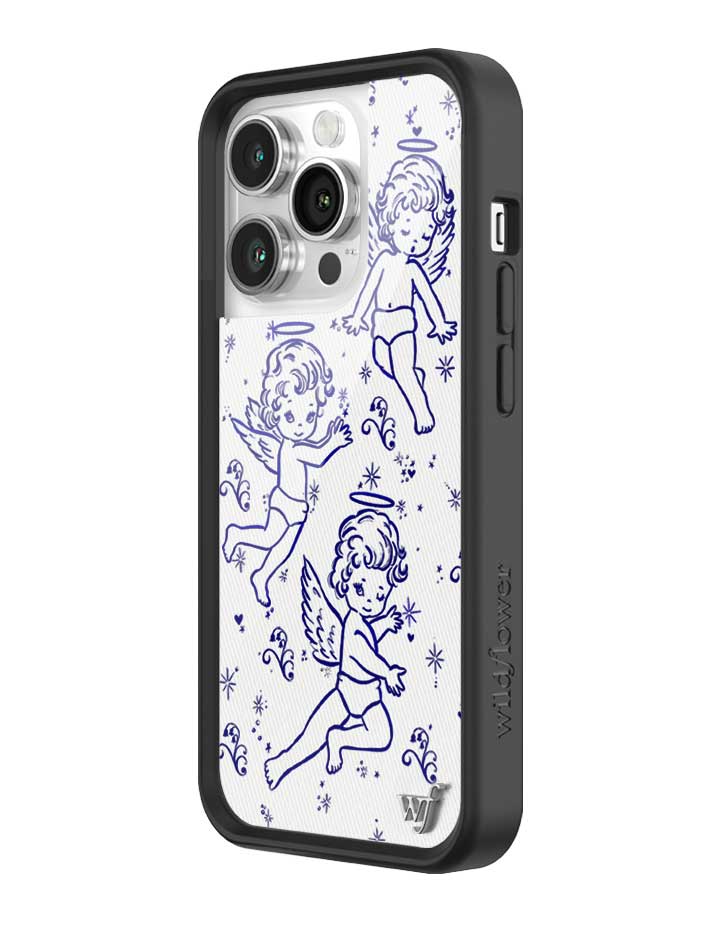 Cherub Print iPhone Case with Midnight Blue Sparkle Details - Image 31